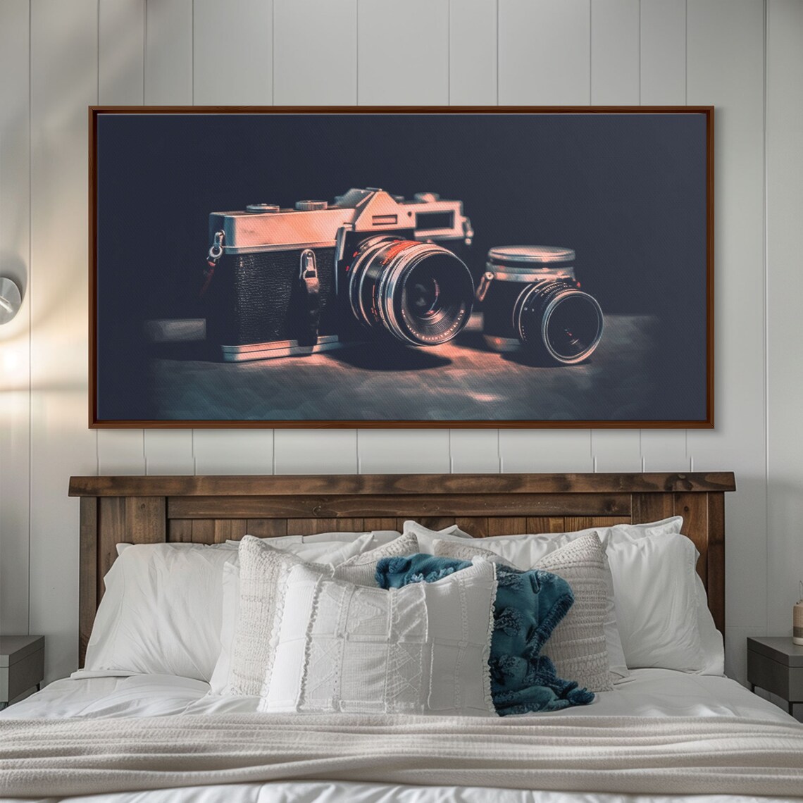 Vintage Film Camera With Lens Dramatic Dark Still Life Photo Art Poster - Image 5