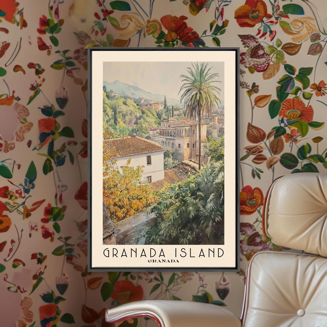 Granada Island Granada Terracotta Roofs Hillside Village Poster - Image 2