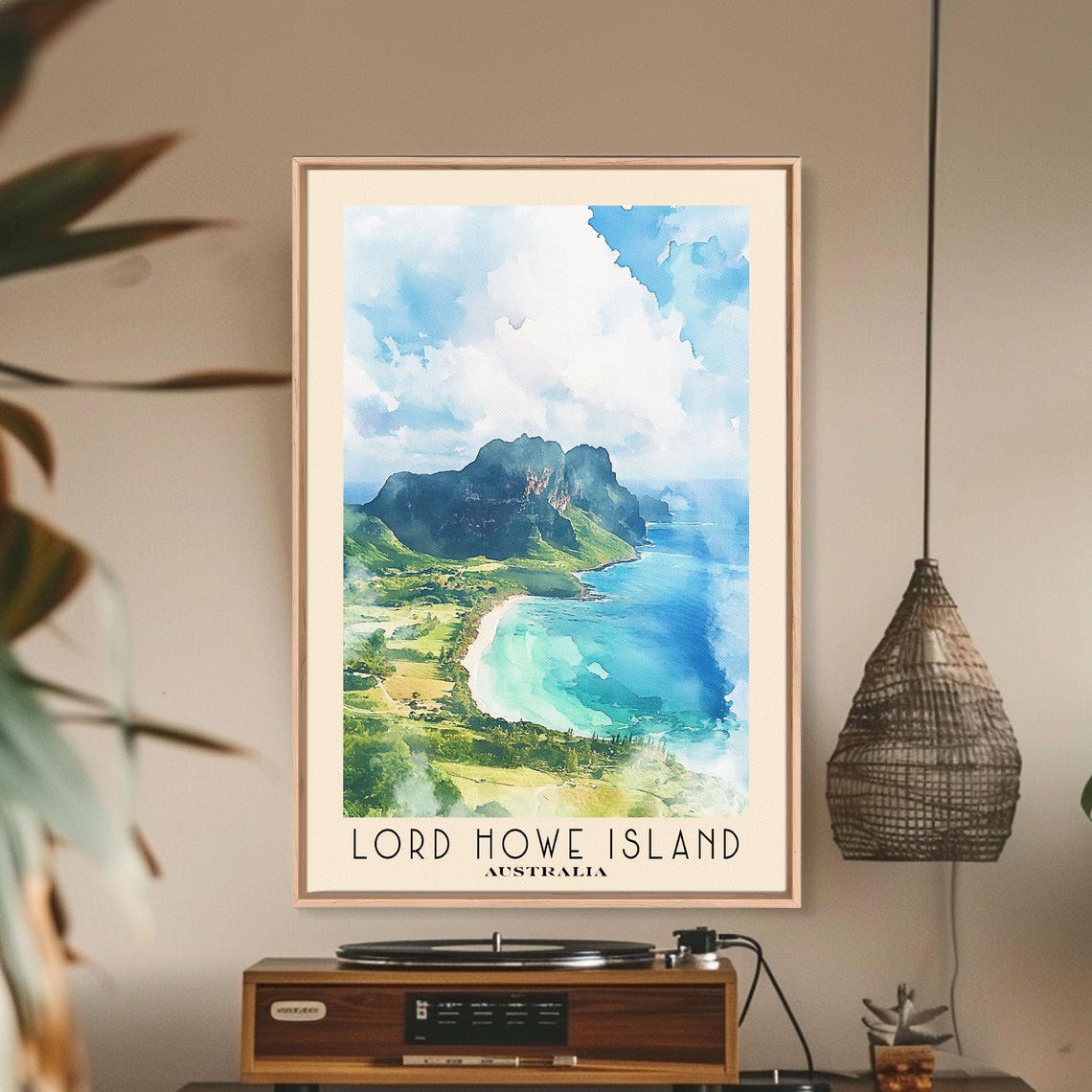 Lord Howe Island Australia Aerial Lagoon Beach Mountain View Poster