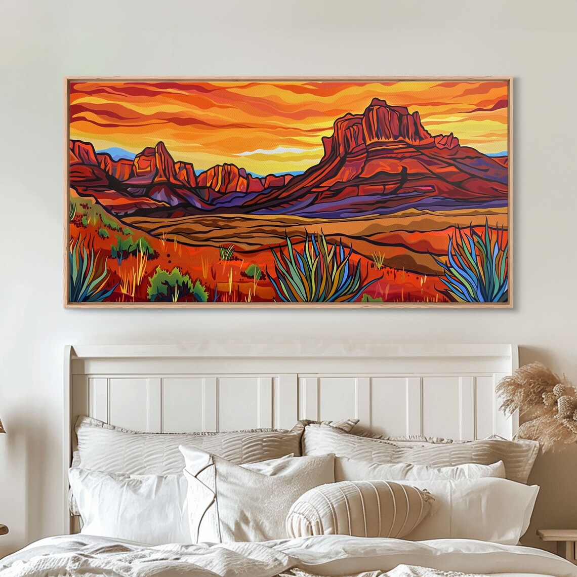 Red Rock Mesa Sunset Desert Stylized Landscape Painting Art Poster - Image 5