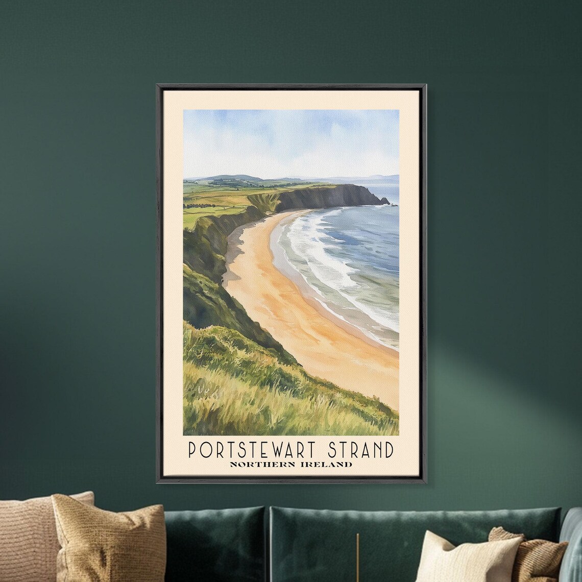 Portstewart Strand Northern Ireland Golden Dune Beach Watercolor Poster - Image 5