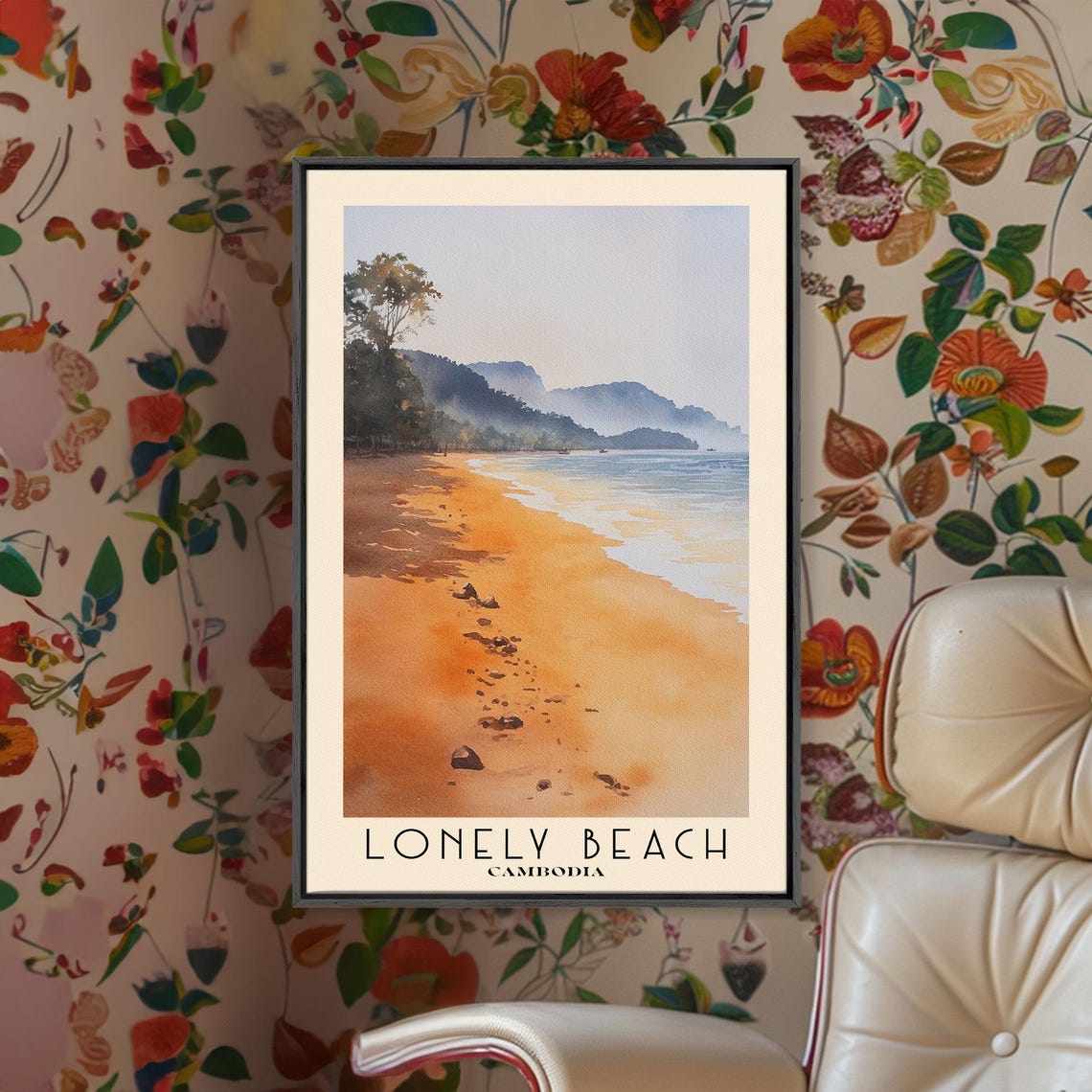 Lonely Beach Cambodia Golden Sand Jungle Coast Morning Light Poster - Image 3
