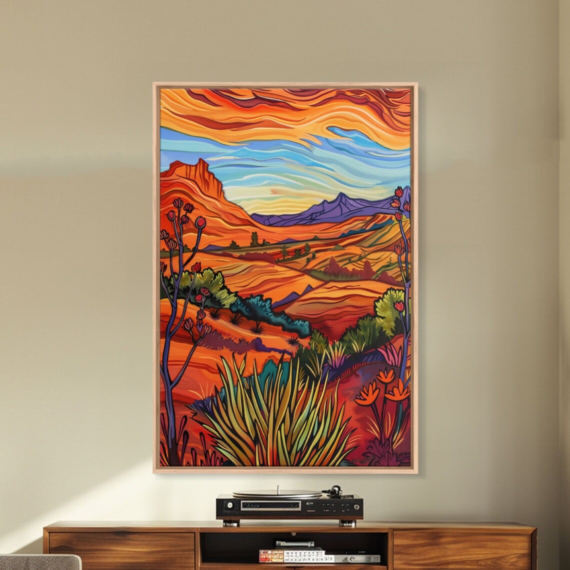 Framed Print Serene Desert Landscape With Rolling Hills Beautiful Wall Art For Living Room Or Bedroom Decor - Image 5