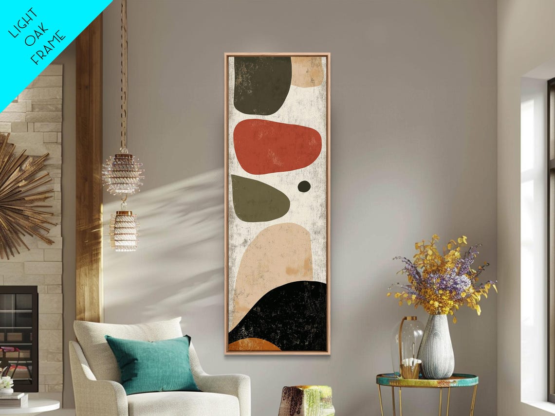 Abstract Organic Shapes Rust Olive Black Cream Modern Boho Art Poster - Image 5