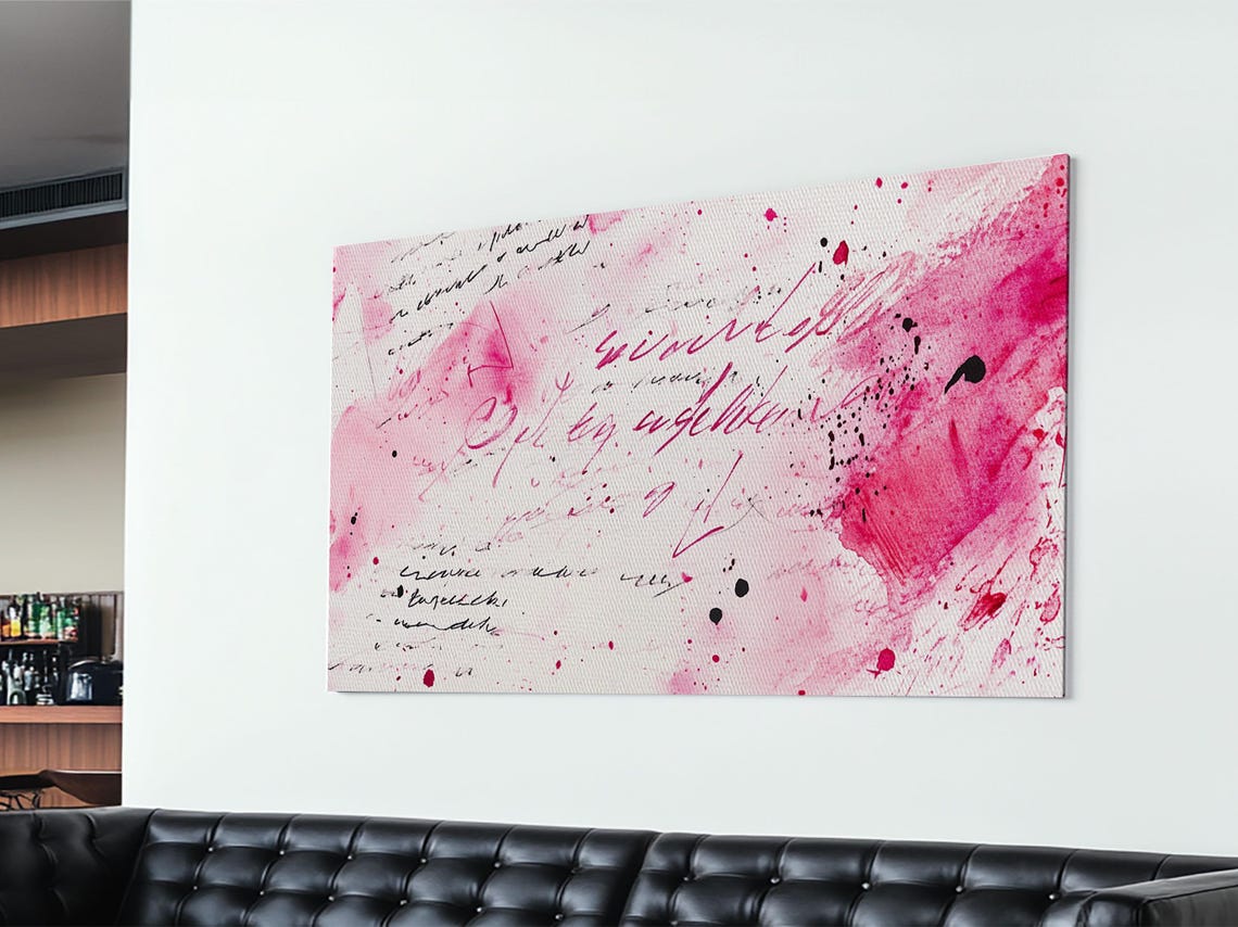 Abstract Lettering Print Pink Graffiti Wall Art Modern Living Room Or Dorm Decor Bold Aesthetic Artwork Contemporary Gift Idea - Image 4