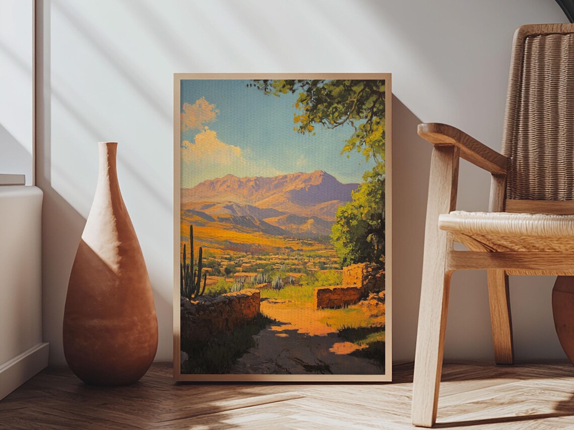 Rustic Mountain Landscape Framed Print Southwest Wall Art Above Sofa Rustic Decor Gift Idea Living Room Art Landscape Painting - Image 6
