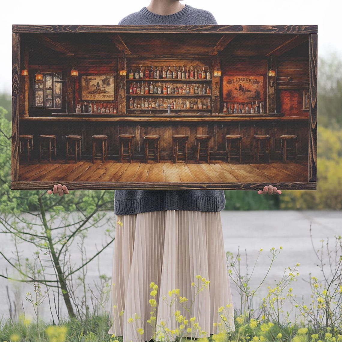 Prohibition Wall Art Saloon Wall Art Western Art Print Wall Hanging Panoramic Art Bar Decor Congratulations Gift Ranch Decor - Image 2