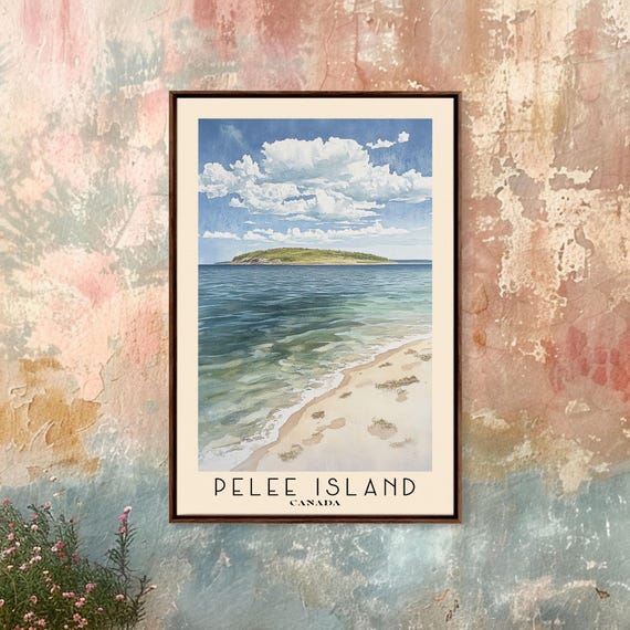 Pelee Island Canada Watercolor Print Vacation Gift Canada Wall Art Vacation Wall Art Vacatation Beach Decor Beach Or Lakehouse Art