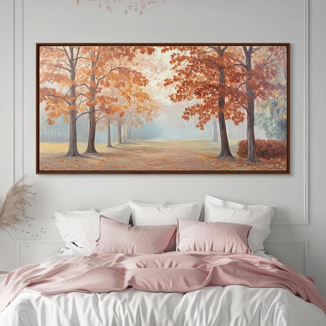 Golden Autumn Maple Trees Along A Peaceful Park Pathway Art Print - Image 2