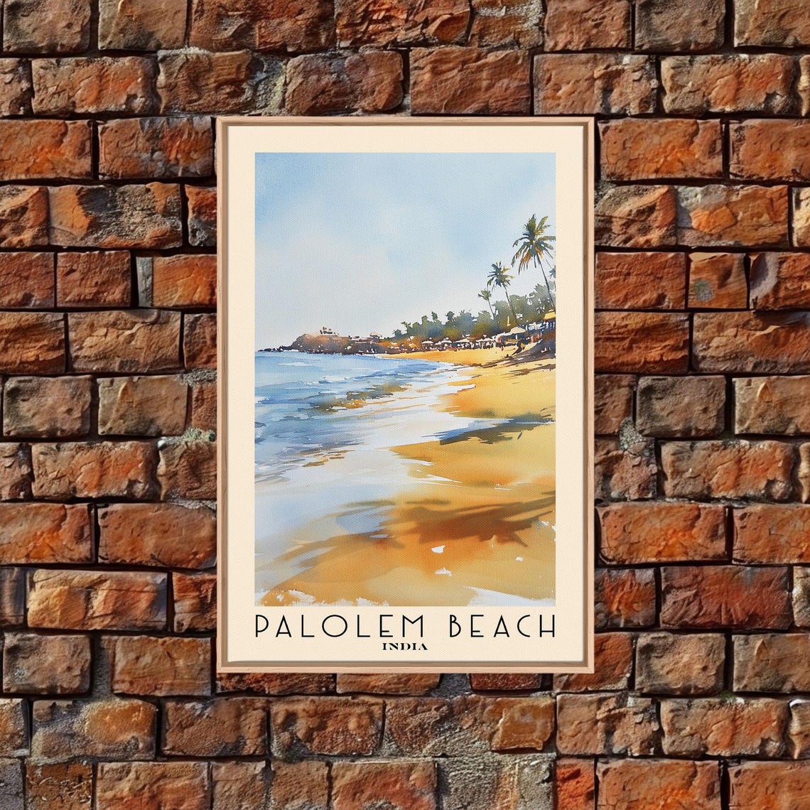 Palolem Beach India Golden Sunset Shore Palms Headland Poster - Image 4