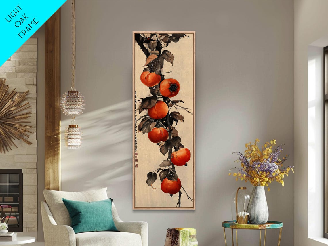 Ripe Persimmons Hanging On Branch Japanese Ukiyo E Style Art Poster - Image 5