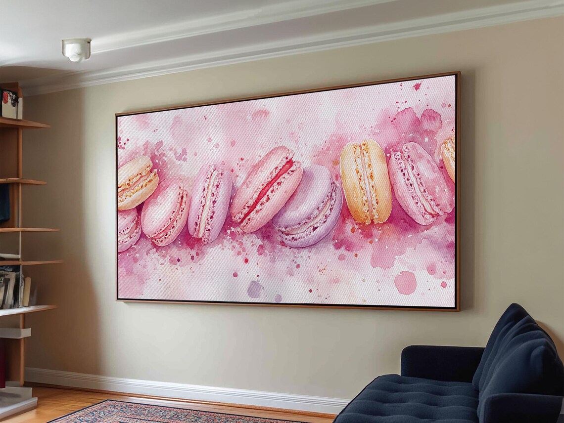 Pastel Macarons Watercolor Pink French Pastry Sweet Treat Decor Poster - Image 5
