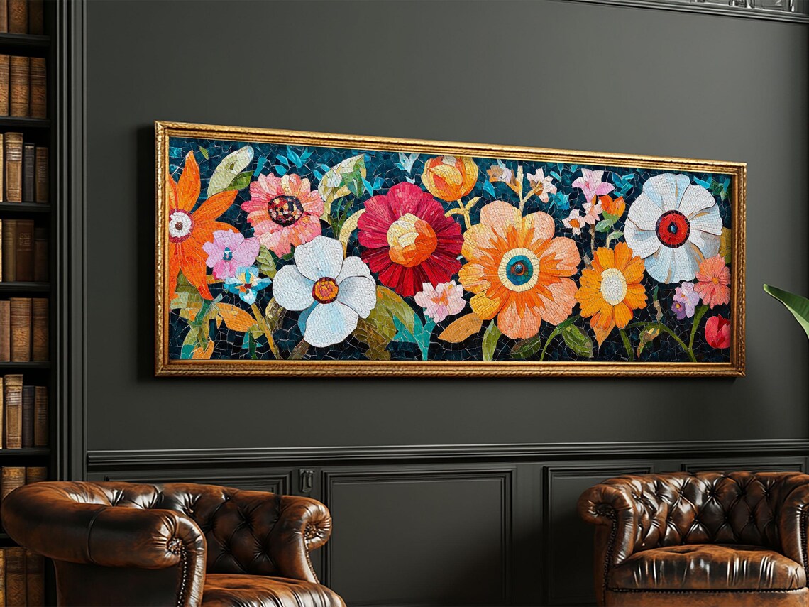 Floral Mosaic Botanical Art Print, Cottagecore - Image 4