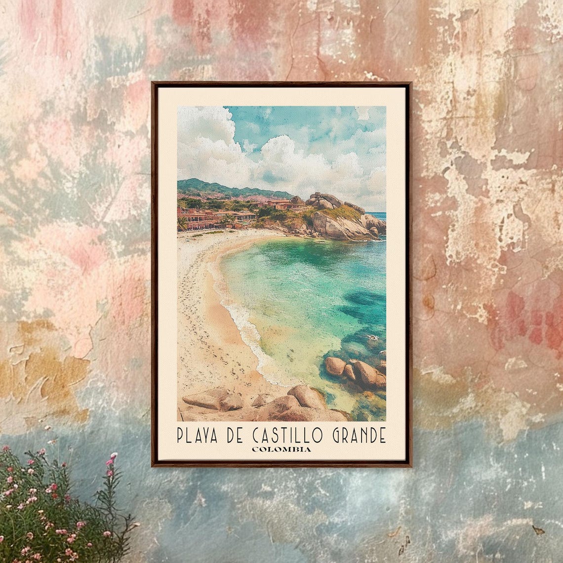 Playa De Castillo Grande Colombia Boulder Bay Village Shore Poster