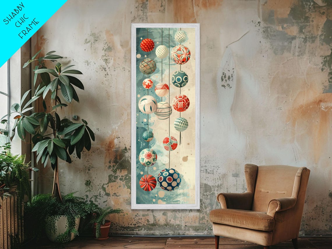 Hanging Japanese Lantern Balls Colorful Ornaments Tall Art Poster - Image 3
