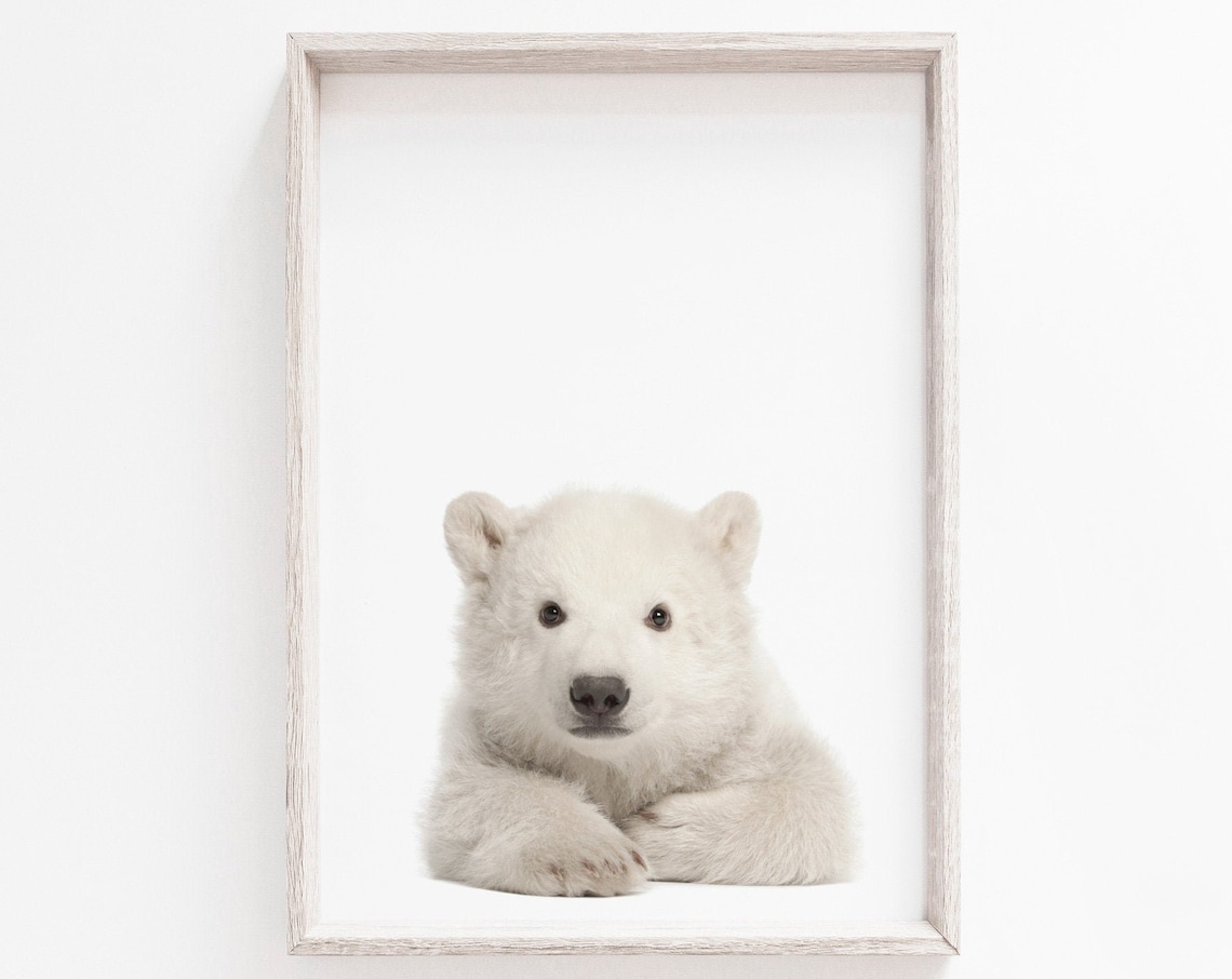 Polar Bear Minimalist Nursery Wall Art Print