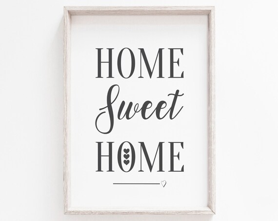 Wall Art Print Quote Home Sweet Minimalist Modern Family Prints