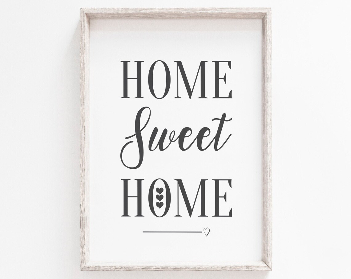 Wall Art Print Quote Home Sweet Minimalist Modern Family Prints
