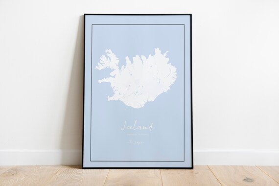 Map Of Iceland Modern Minimalist