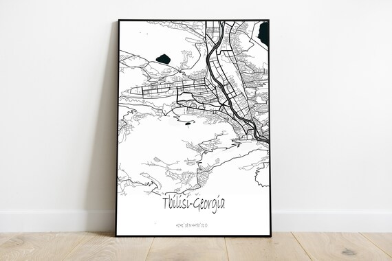 Tiblisi Map City Artcity Mapsmap Printcity Mapprint Gift Custom Print Personalized New York Parisdubai