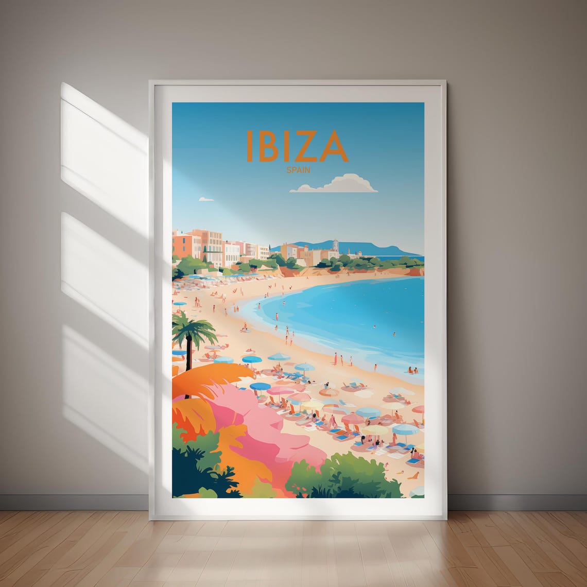 Ibiza Spain Beach Coastline Summer Holiday Resort Travel Poster