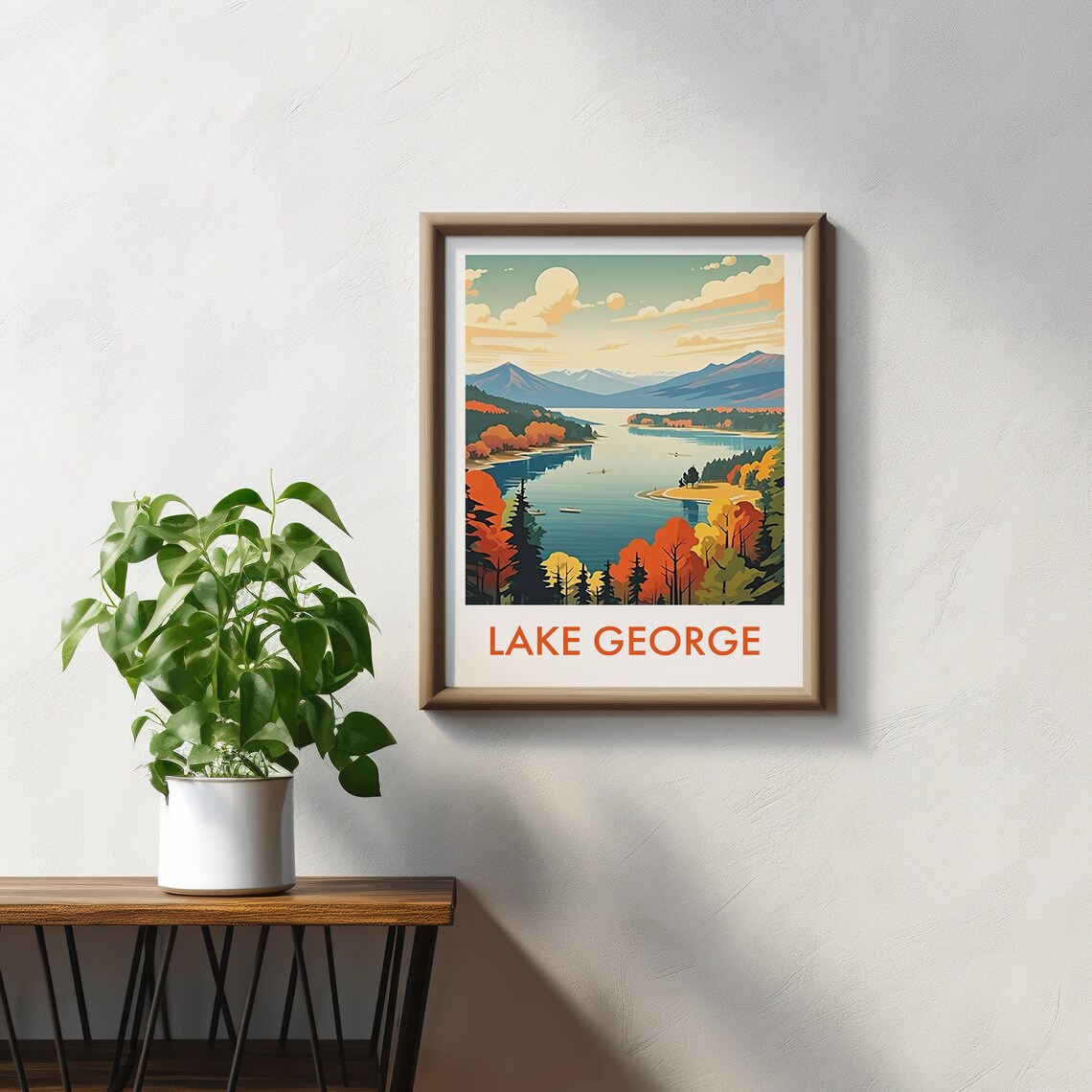 Lake George Autumn Foliage Mountain Calm Waters Travel Poster - Image 2