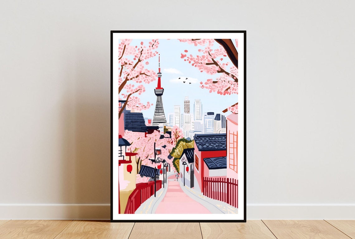 Tokyo Poster Japanese Print Japan Wall Art Travel Poster Tokyo Print Tokyo Japan Tokyo Tower Wall Art Japan Poster Japanese Decor