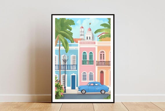 Puerto Rico Poster Puerto Rico Print Puerto Rico Wall Art Travel Poster Caribbean Print Puerto Rico Caribbean Poster San Juan Poster