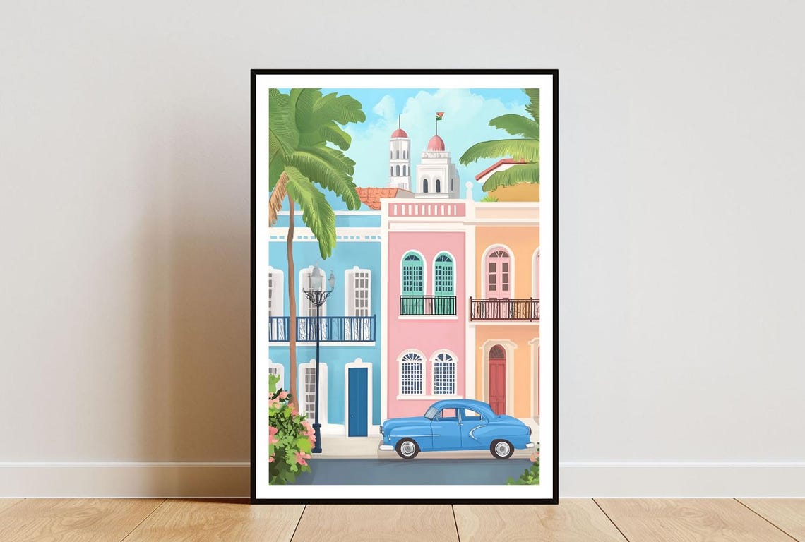 Puerto Rico Poster Puerto Rico Print Puerto Rico Wall Art Travel Poster Caribbean Print Puerto Rico Caribbean Poster San Juan Poster
