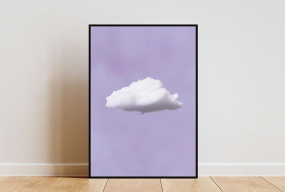 Purple Cloud Poster Minimalist Wall Art Purple Cloud Print Abstract Art Poster Cloud Wall Art Living Room Wall Art Cloud Print