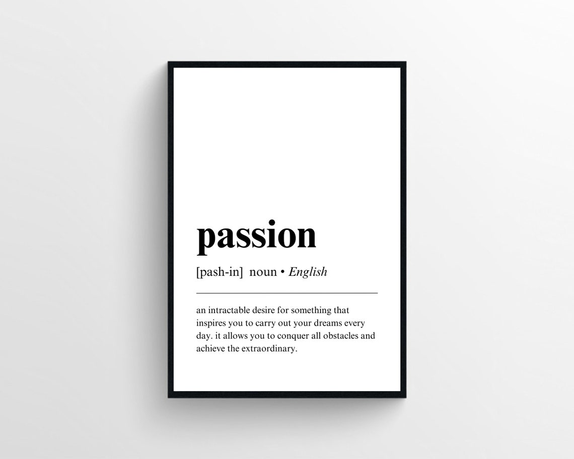 Passion Definition Inspirational Minimalist Dictionary Quote Poster - Image 2