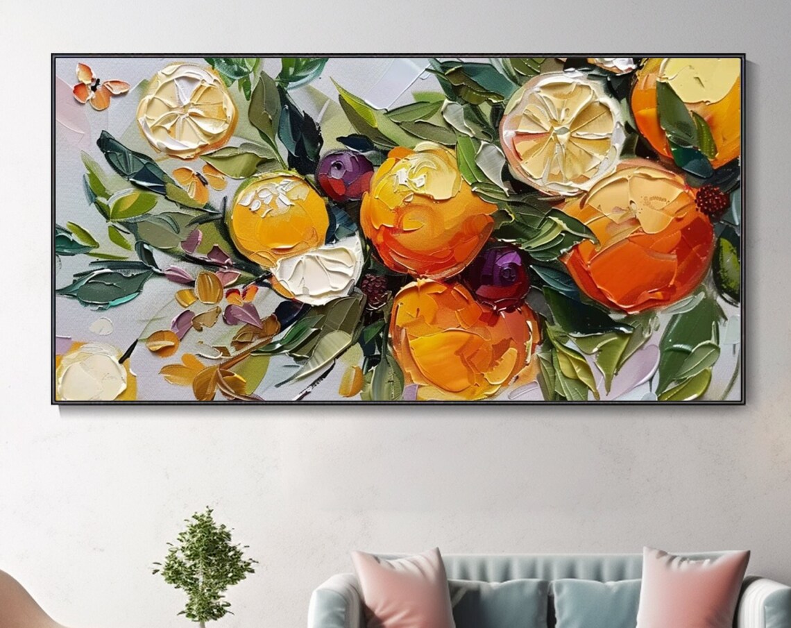 Abstract Orange Tree Still Life, Oil Painting Art Print