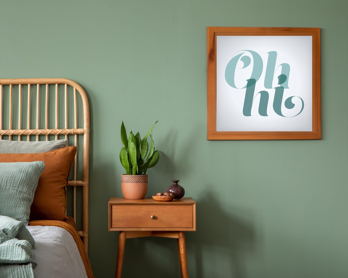 Oh Hi Typography Poster Print Cute Decor Trendy Wall Art Gallery Wall Art - Image 2