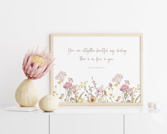 Christian Nursery Decor Girl Christian Nursery Print Nursery Bible Verse Baby Room Wall Art Wildflowers Baby Shower Gift For New Mom