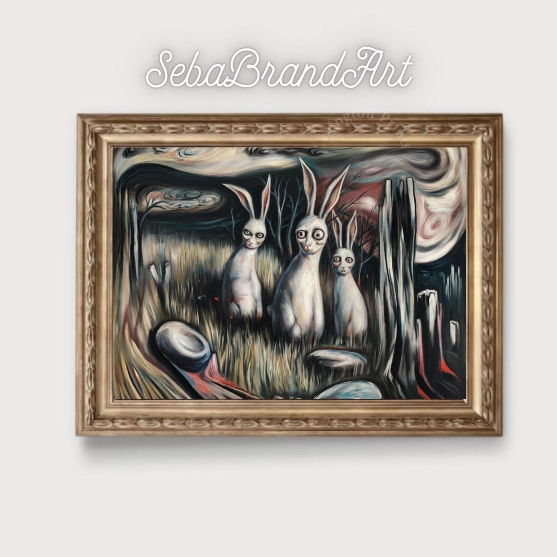 The Haunting Silence, Expressionist Surreal Rabbits - Image 2