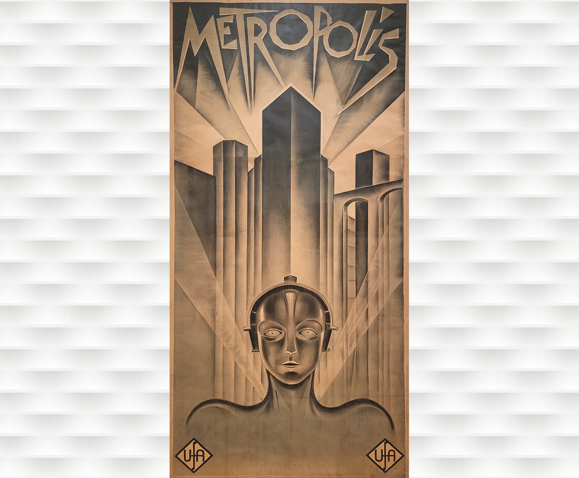 Metropolis 1927 Art Deco Robot Fritz Lang Film Classic Movie Poster