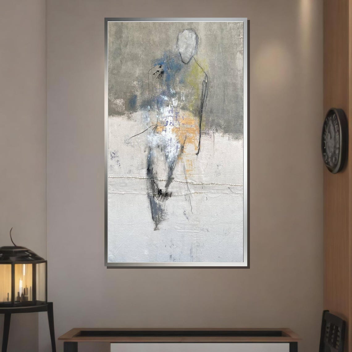 Abstract Standing Figure Sketch Minimalist Modern Neutral Art Poster - Image 3