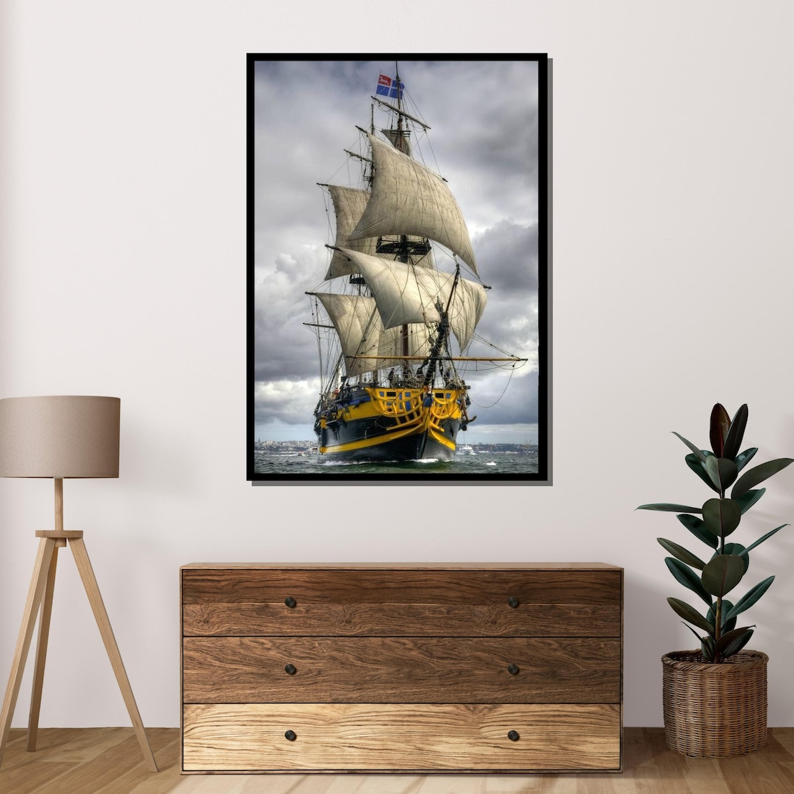Vintage Sailing Ship Nautical Wall Art Historic Ship Print Maritime Decor Ocean Adventure Art Ready To Hang - Image 4