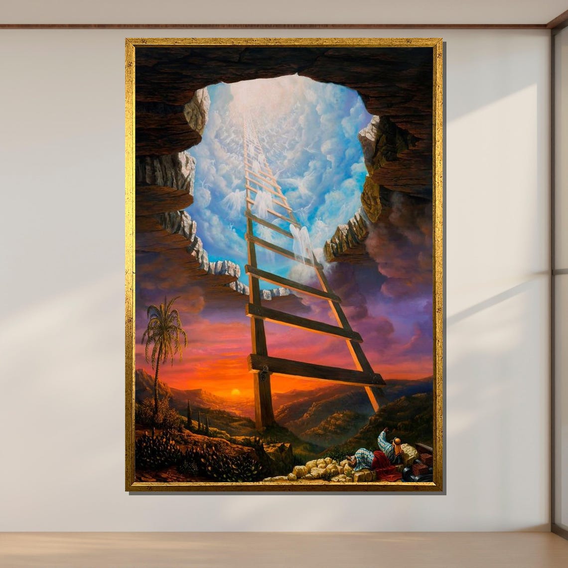 Jacob's Ladder To Heaven Surreal Dreamlike Spiritual Sky Sunset Poster - Image 2