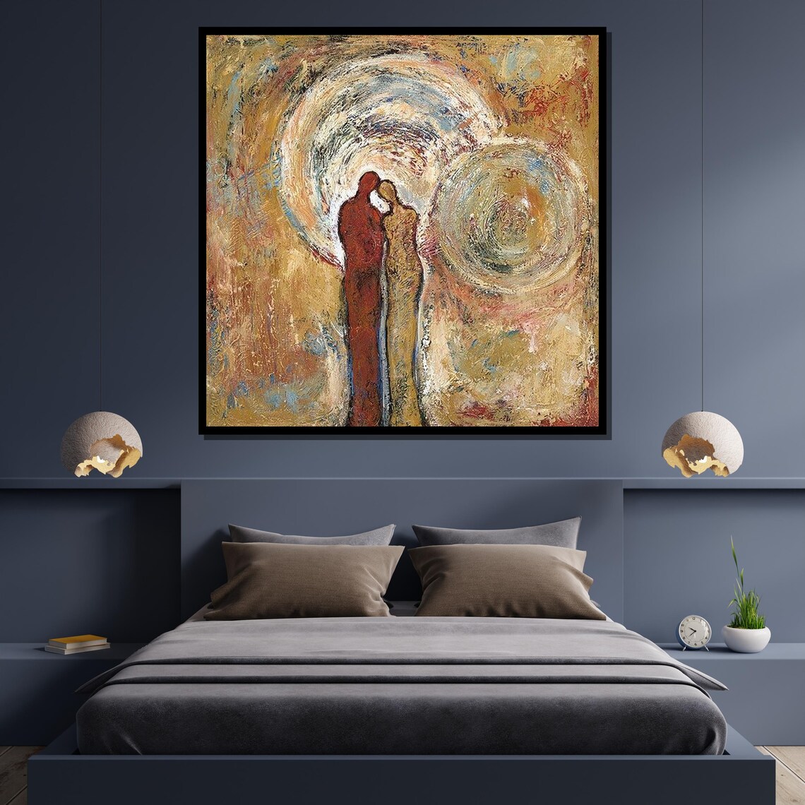 Abstract Couple Art, Romantic Modern Wall Art Print - Image 4