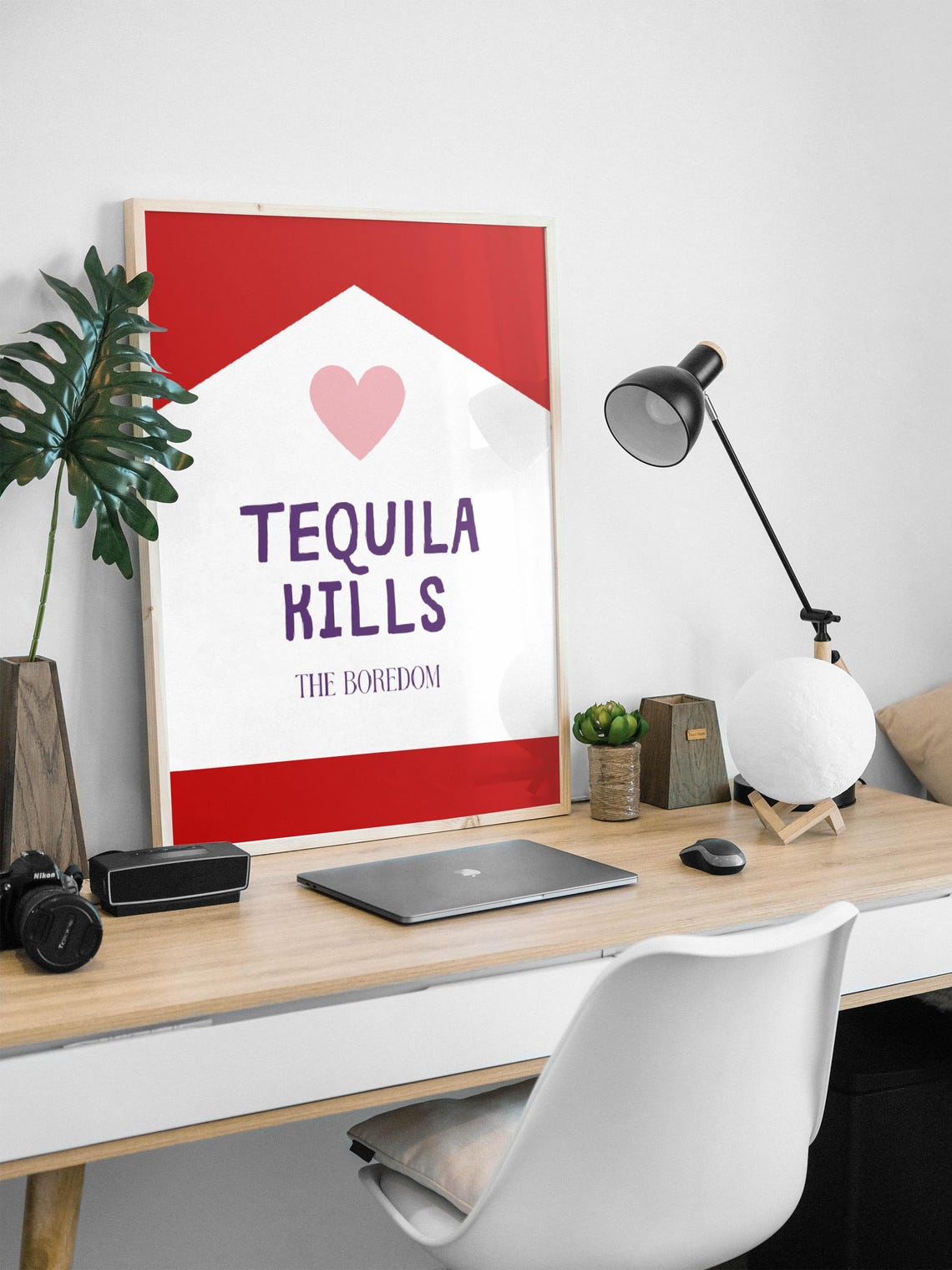 Tequila Kills the Boredom Funny Retro Liquor Quote Bar Poster - Image 2