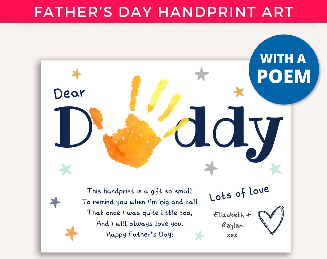 Fathers Day Handprint Craft Art Print For Dad