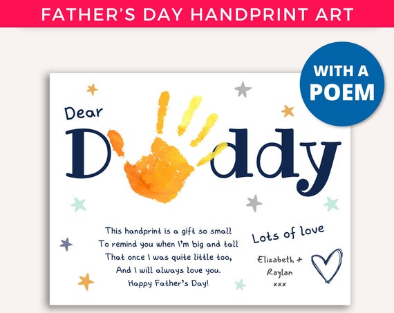 Fathers Day Handprint Craft Art Print For Dad