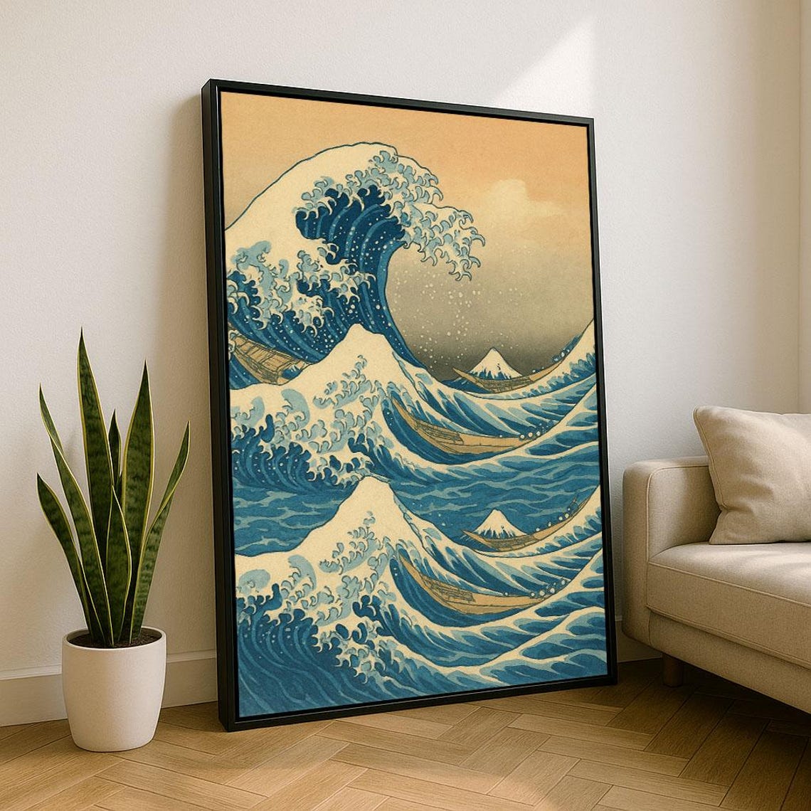 Hokusai Great Wave Off Kanagawa Japanese Woodblock Style Ocean Poster