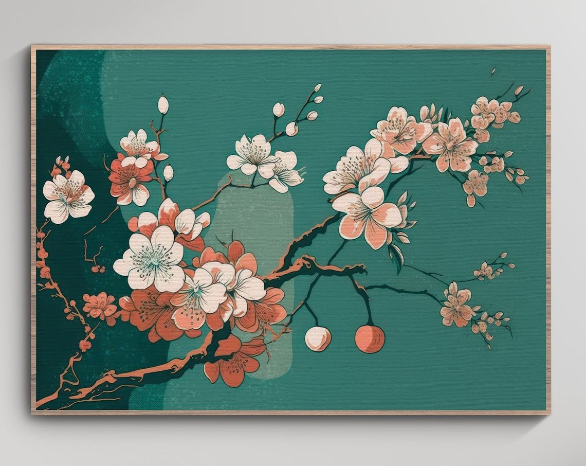 Sakura Japanese Cherry Blossom Botanical Art Print
