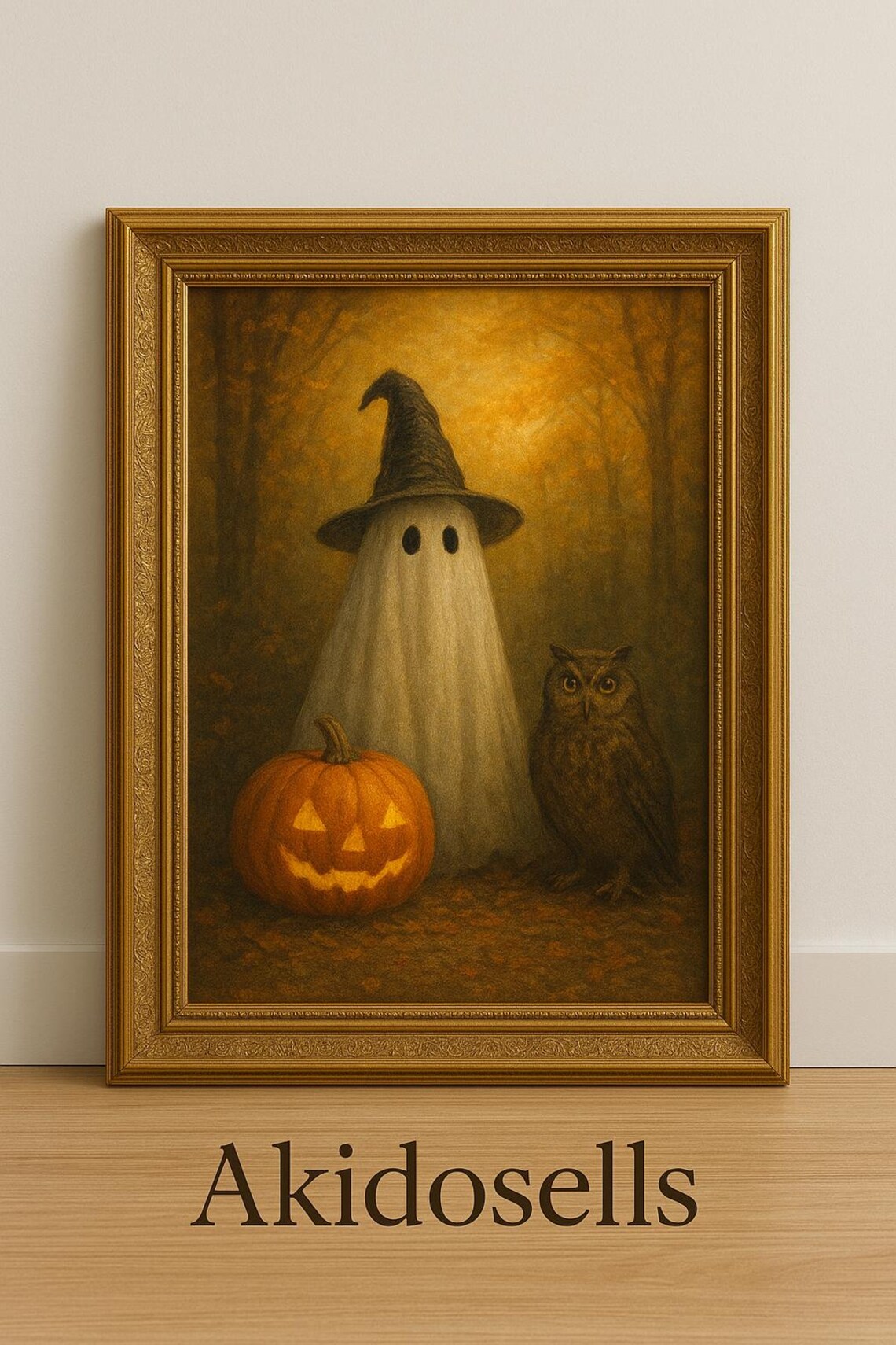 Halloween Wall Art Pumpkin Owl Autumn Home Decor