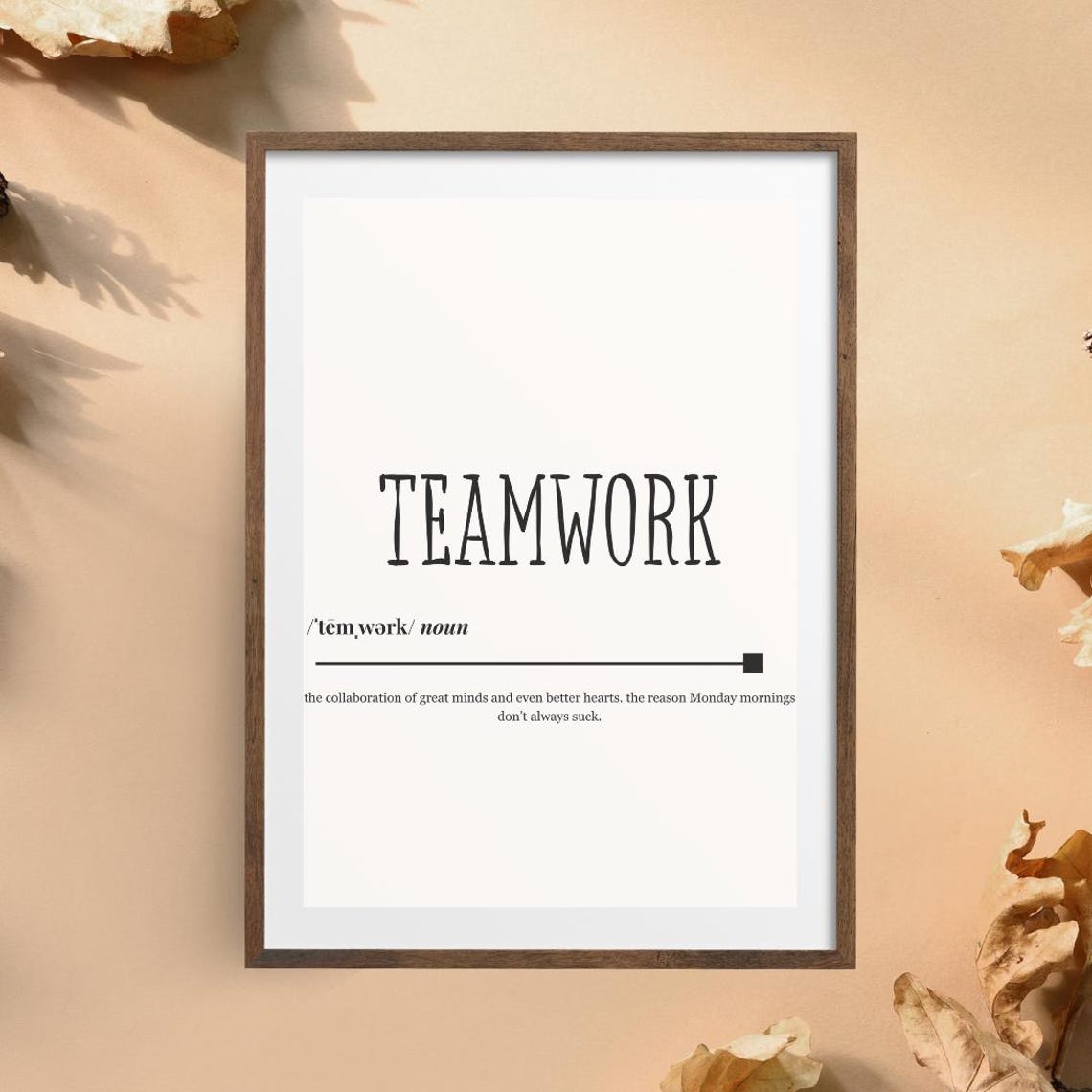 Teamwork Wall Art Funny Office Decor Coworker Gift Collaboration Quote Cubicle Or Workplace Inspiration - Image 2