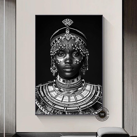 African Woman Canvas Wall Art Ethnic Decor