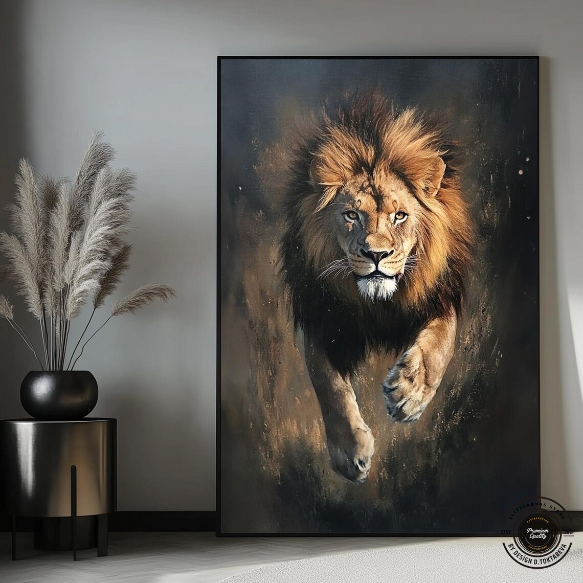 Colorful Lion Abstract Art Print, Home Decor