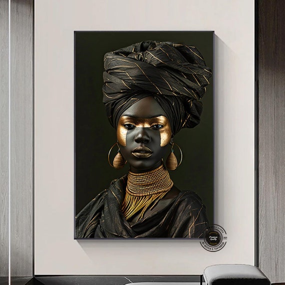 African Ethnic Woman Canvas Wall Art Color People Style